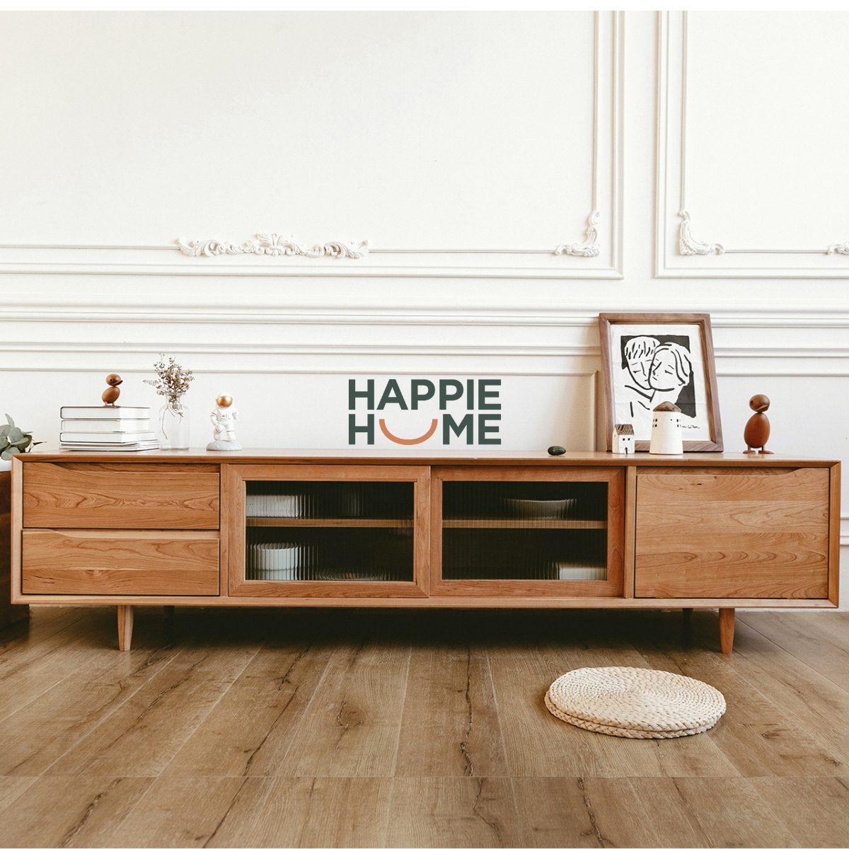 Kệ tivi gỗ tự nhiên HAPPIE HOME UME KTVGO01