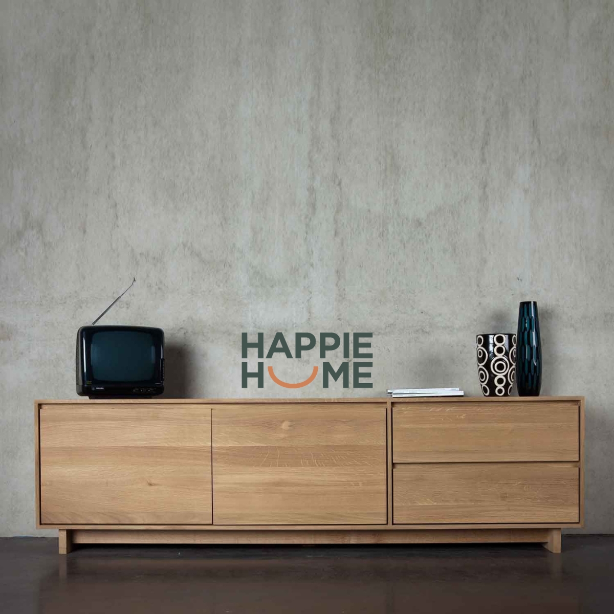 Kệ tivi gỗ tự nhiên HAPPIE HOME SQUARE KTVGO02