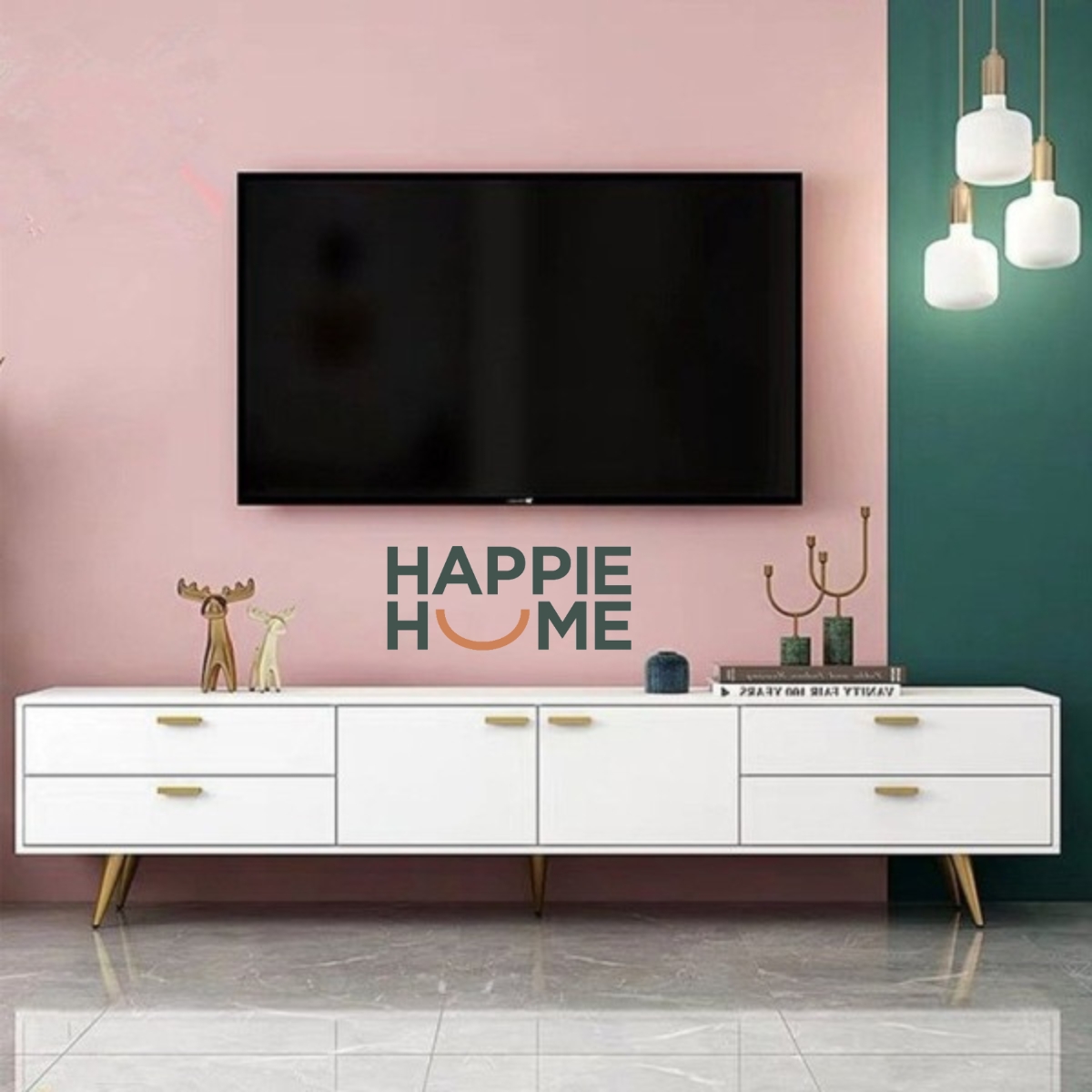 KỆ TI VI GỖ CÔNG NGHIỆP HAPPIE HOME KTVMD01