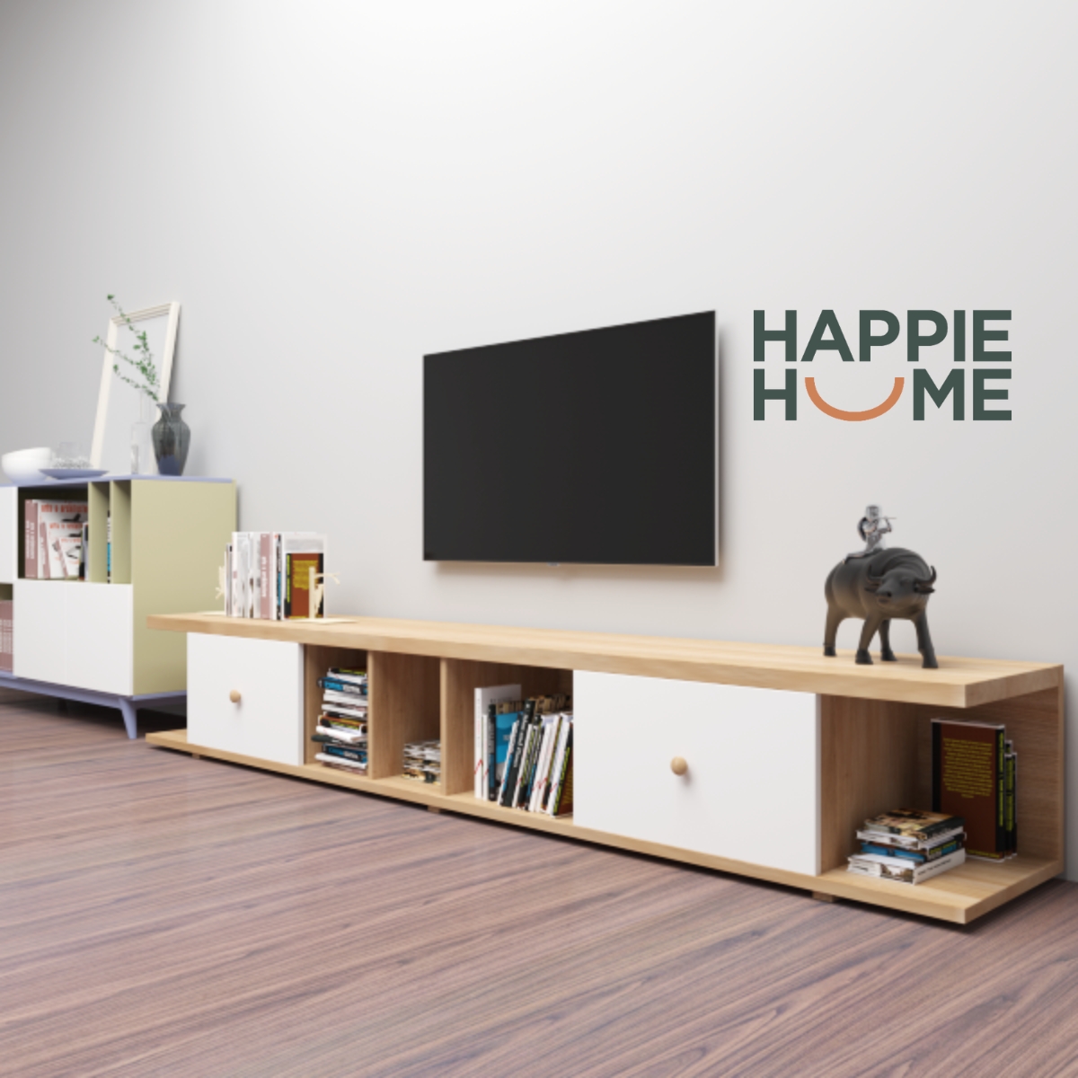 KỆ TI VI GỖ CÔNG NGHIỆP HAPPIE HOME KTVMD04